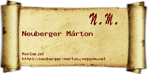 Neuberger Márton névjegykártya