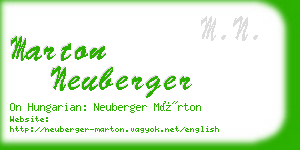 marton neuberger business card